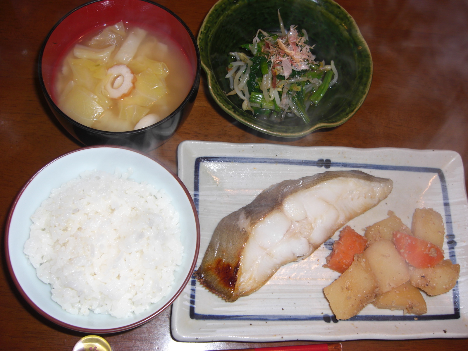 カラスカレイの塩焼き ワンコイン晩御飯